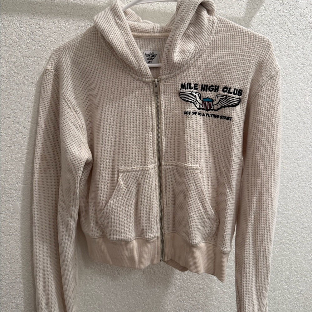 Boys Lie Cream Bomber Jacket with Hood